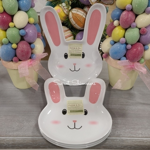 X4 Easter Bunny Melamine Salad Appetizer Dessert Plate Set - Picture 5 of 5